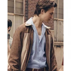 West Side Story Ansel Elgort Brown Jacket
