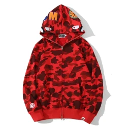 A Bathing Ape BAPE Shark Red Camo Hoodie