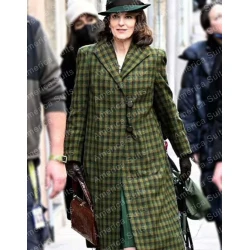 A Haunting In Venice 2023 Tina Fey Plaid Coat