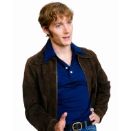 A Woman of Substance 2026 Toby Regbo Brown Suede Leather Jacket