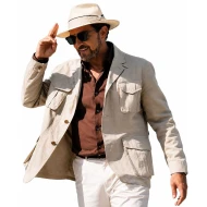 Above and Below 2026 Antonio Banderas Beige Cotton Safari Jacket