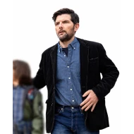 Adam Scott The Whisper Man 2026 Black Corduroy Blazer
