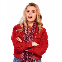 Aimee Lou Wood Red Suede Jacket