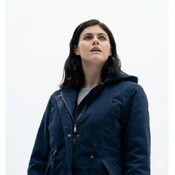 Alexandra Daddario Couples Weekend 2026 Blue Hooded Jacket Alexandra Daddario Couples Weekend 2026 Blue Hooded Jacket