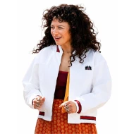 Alia Shawkat The Wrong Girls 2026 White Bomber Jacket