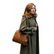 American Hostage 2026 Mireille Enos Olive Green Wool Coat
