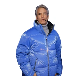 Andy Cohen New Years Eve Blue Puffer Jacket