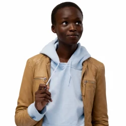 Anyier Anei Couture Tan Brown Leather Jacket