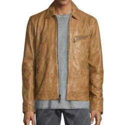Arrow Stephen Amell Tan Motorcycle Jacket