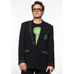 Avengers Doomsday Robert Downey Jr Black Printed Blazer