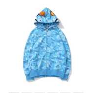 Bape Camouflage Blue Shark Hoodie 