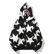 BAPE Shark Black And White Star Hoodie