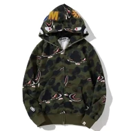 BAPE Shark Camo Hoodie Green Zip-Up