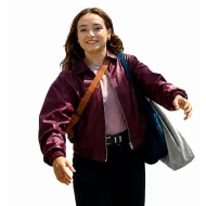 Below 2026 Ruby Stokes Maroon Leather Jacket
