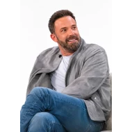 Ben Affleck Grey Suede Leather Bomber Jacket 