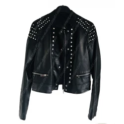 Black Studded Cafe Racer Jacket