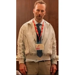 Bob Odenkirk Nobody 2 White Bomber Jacket
