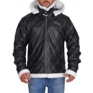 Leather Shearling Bomber Jacket