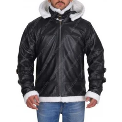 Leather Shearling Bomber Jacket