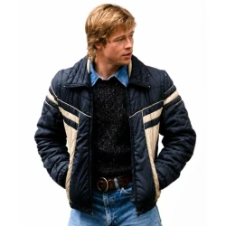Brad Pitt Black and Cream Puffer Jacket