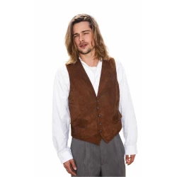 Brad Pitt Brown Suede Leather Vest