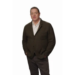 Brendan Fraser Pressure 2026 Brown Wool Coat