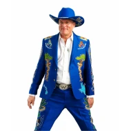 Brothers 2026 Woody Harrelson Blue Embroidered Suit 