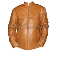 Brown Cafe Racer Bomber Jacket