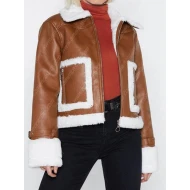 Brown Faux Shearling Jacket