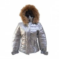 Caroline Channing Bomber Silver Puffer Jacket