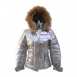 Caroline Channing Bomber Silver Puffer Jacket