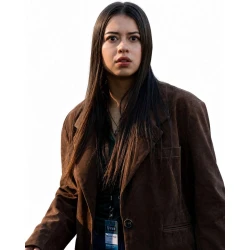 Carrie 2026 Amber Midthunder Brown Suede Blazer