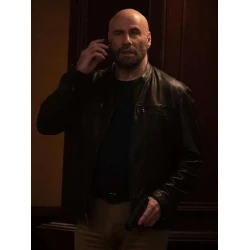 Cash Out 2024 John Travolta Black Leather Jacket