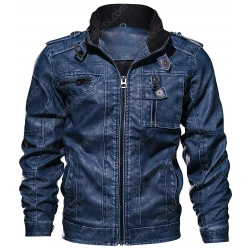 Casual Moto Racer Distressed Leather Jacket