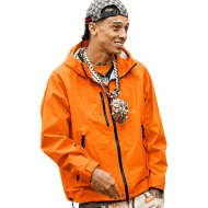 Central Cee Orange Hooded Windbreaker Jacket 