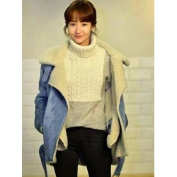 Chae Young-shin Healer S01 Blue Shearling Jacket