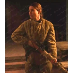 Charlotte Vega Burial Brown Jacket