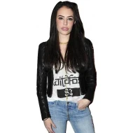 Chloe Bridges Black Leather Jacket