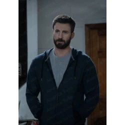 Chris Evans Pain Hustlers 2023 Blue Hoodie Chris Evans Pain Hustlers 2023 Blue Hoodie