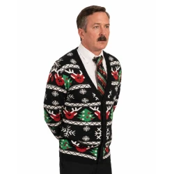 Christmas at the Kringles 2026 Thomas Lennon Black Christmas Cardigan