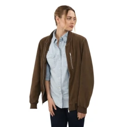Claire Grace The Young and The Restless Suede Bomber Jacket Claire Grace The Young and The Restless Suede Bomber Jacket