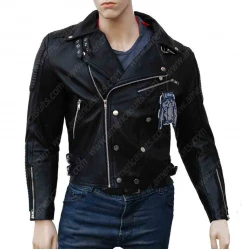 Classic Burberry Style Unisex Leather Jacket