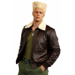 Cody Rhodes Street Fighter 2026 Brown Shearling Leather Jacket