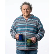 Colm Meaney Remarkably Bright Creatures Striped Hoodie