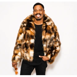 Colman Domingo Brown Faux Fur Jacket