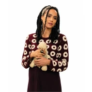 Confinement 2026 Nathalie Emmanuel Burgundy Floral T-Shirt