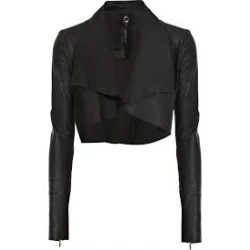 Womens cropped leather biker jacket