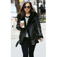 Dakota Johnson Shearling Leather Jacket