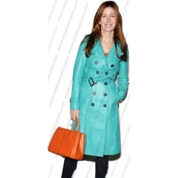 Dana Delany Double Breasted Leather Coat Dana Delany Double Breasted Leather Coat