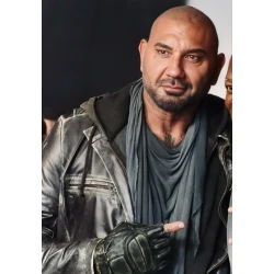 Dave Bautista Afterburn Black Distressed Leather Jacket